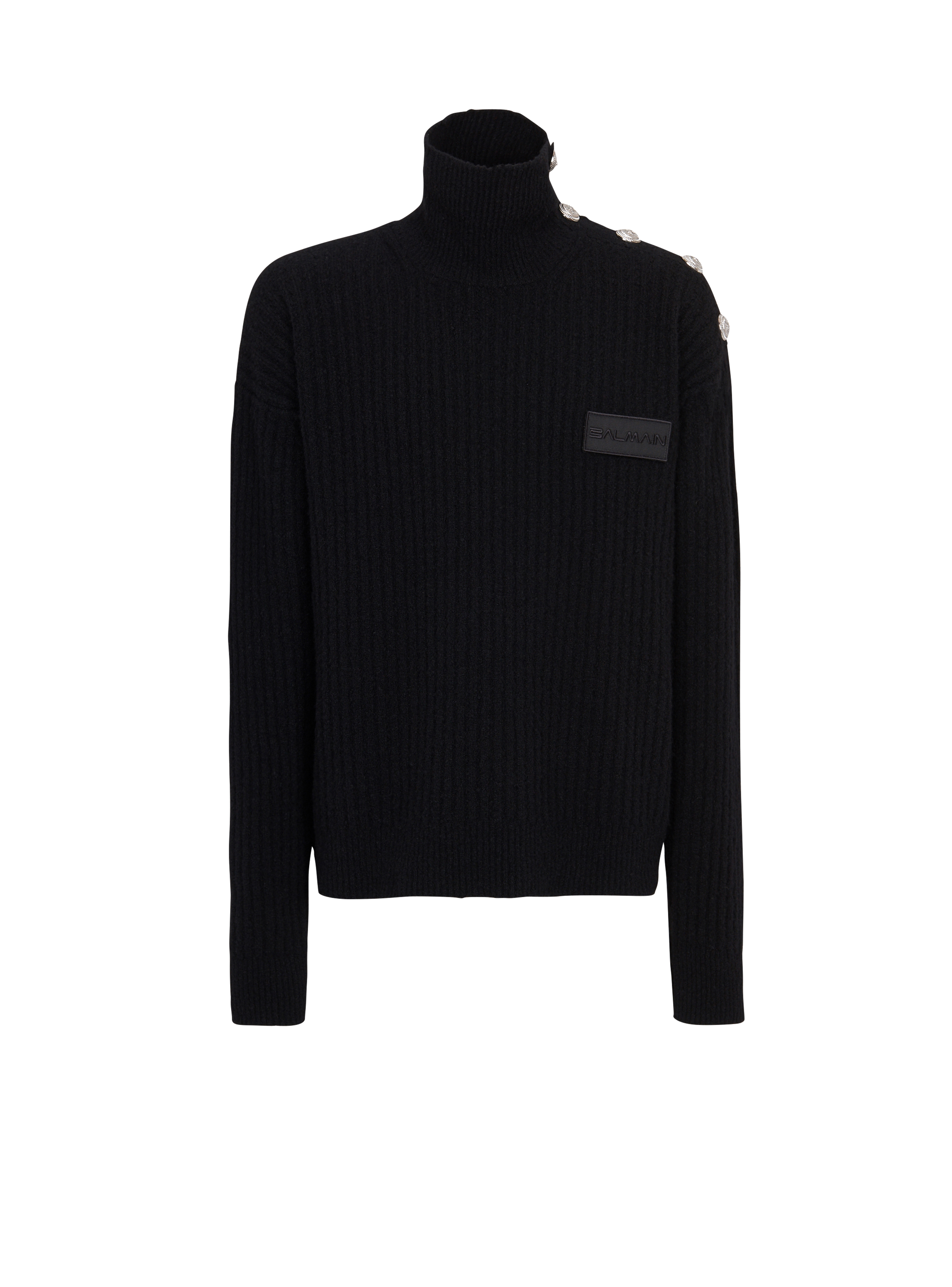 Cashmere turtleneck sweater, black