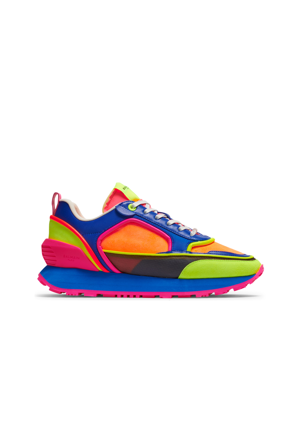 Multicolor suede, nylon and mesh Racer low-top sneakers, multicolor, hi-res