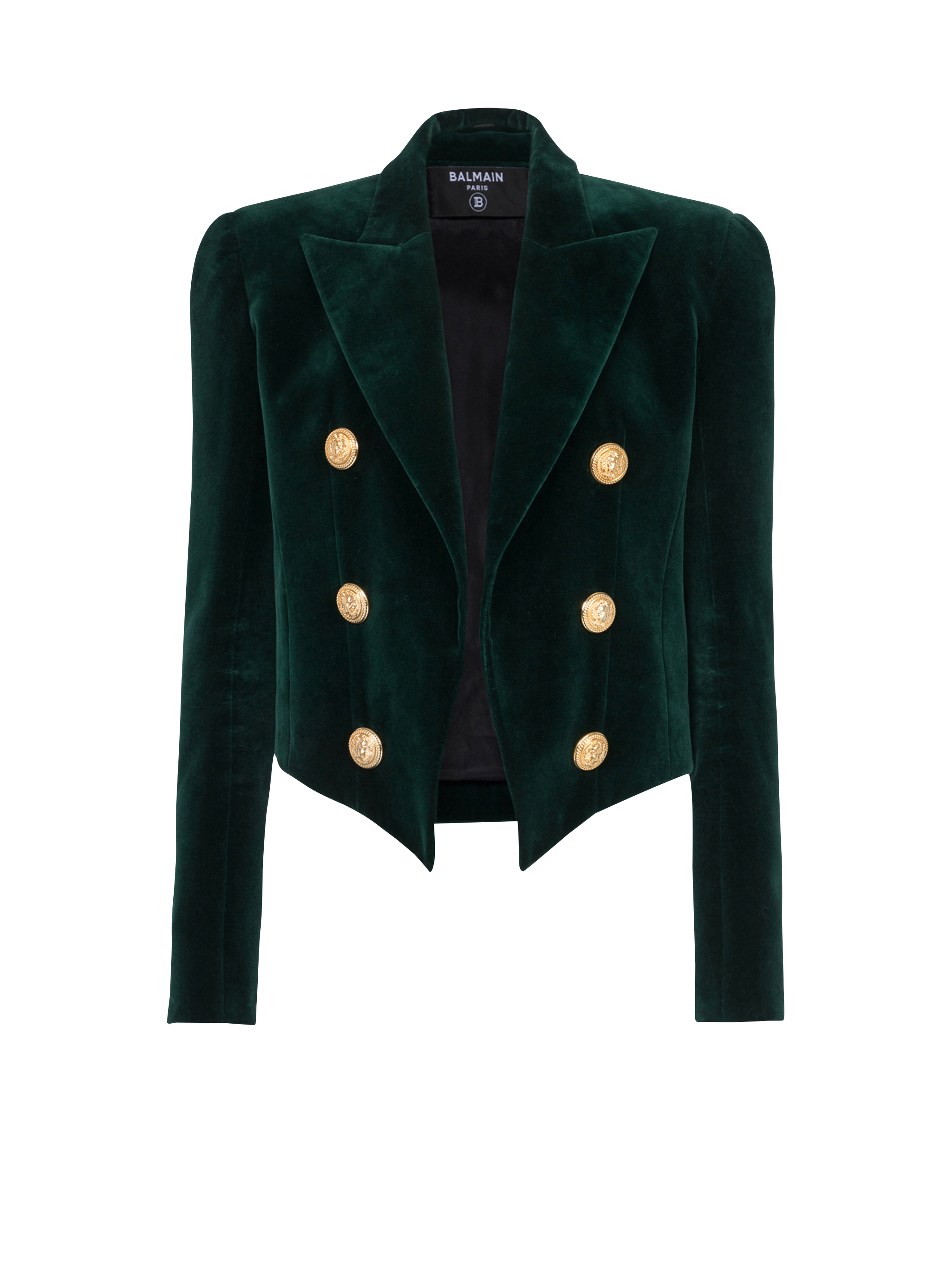 Velvet spencer jacket, green