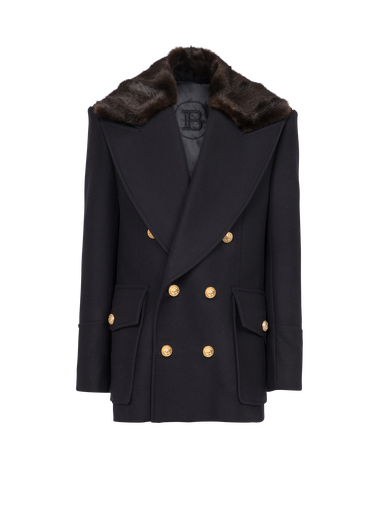 Unisex - Six-button wool coat with detachable collar