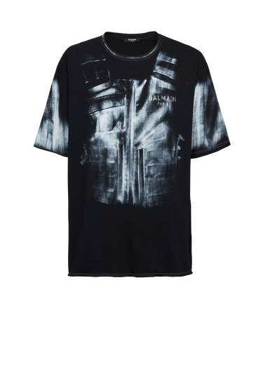 Cotton T-shirt with body armour print