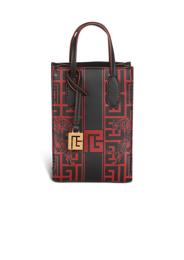 Mini-sized bicolor leather Chinese New Year Balmain bag