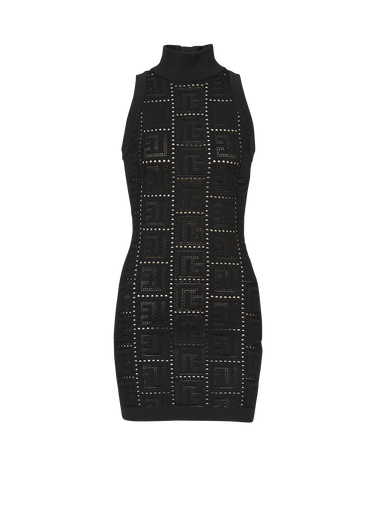 Short eco-designed knit dress with Balmain monogram